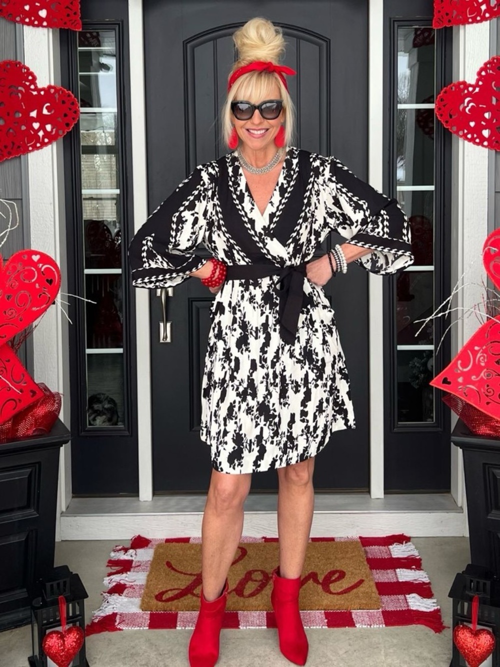 🌺Cabi X Factor Black & White Printed Wrap Dress - Elegant Short Dress-NWOT